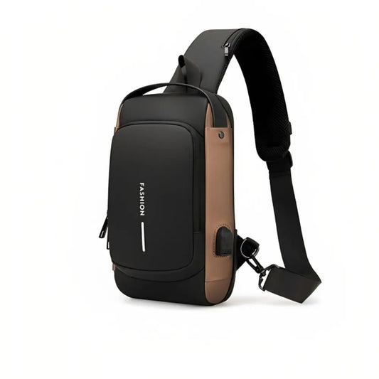Drevila – Men’s Waterproof Anti-Theft Crossbody Bag with USB Charging Port