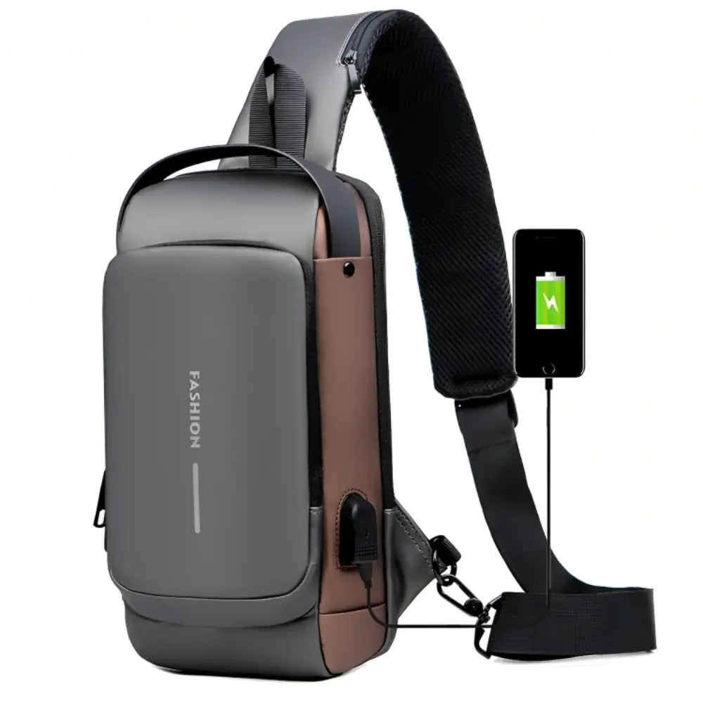 Drevila - Men’s Waterproof Crossbody Bag with Security Lock and USB Charging Port
