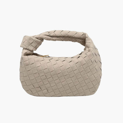 Drevila – Women’s Mini Suede Shoulder Bag with Woven Knot Design
