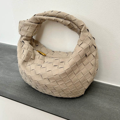 Drevila – Women’s Mini Suede Shoulder Bag with Woven Knot Design