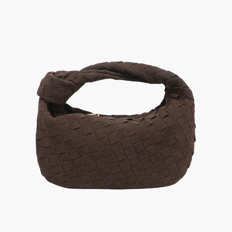 Drevila – Women’s Mini Suede Shoulder Bag with Woven Knot Design