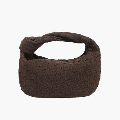 Drevila – Women’s Mini Suede Shoulder Bag with Woven Knot Design