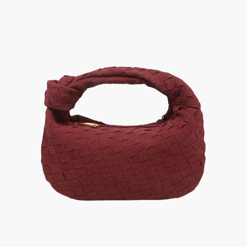Drevila – Women’s Mini Vegan Suede Shoulder Bag with Woven Knot Design