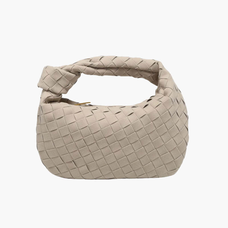 Drevila – Women’s Mini Vegan Suede Shoulder Bag with Woven Knot Design