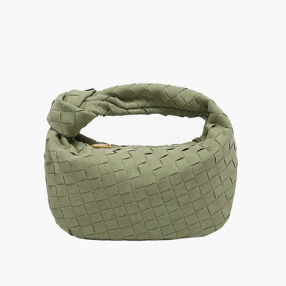 Drevila – Women’s Mini Vegan Suede Shoulder Bag with Woven Knot Design