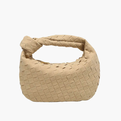 Drevila – Women’s Mini Vegan Suede Shoulder Bag with Woven Knot Design
