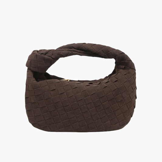 Drevila – Women’s Mini Vegan Suede Shoulder Bag with Woven Knot Design